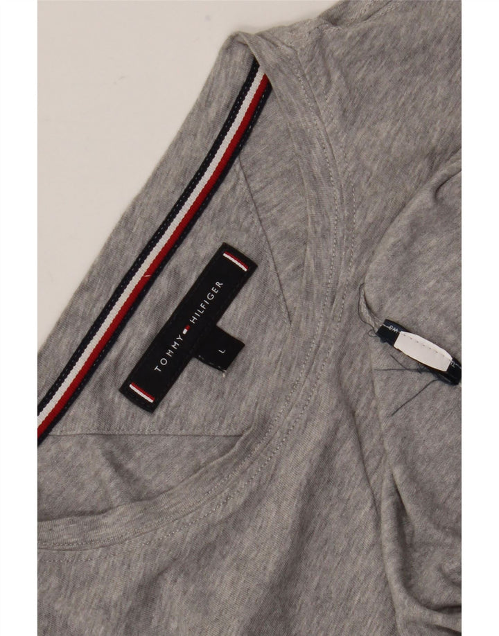 Tommy Hilfiger Mens T-Shirt Top Large Grey Flecked