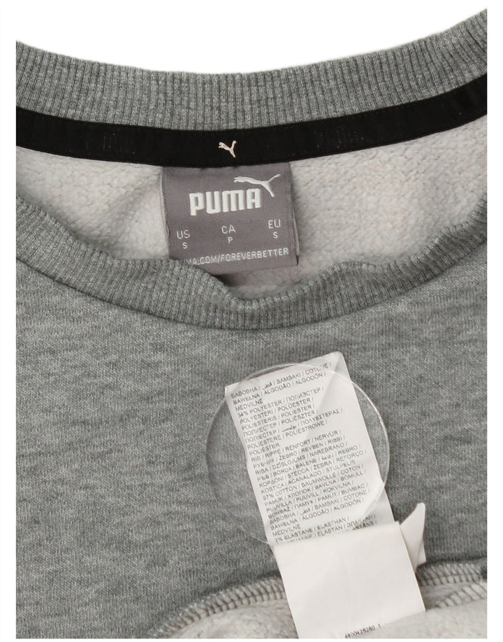 Puma Mens Sweatshirt Jumper Small Grey Flecked Cotton