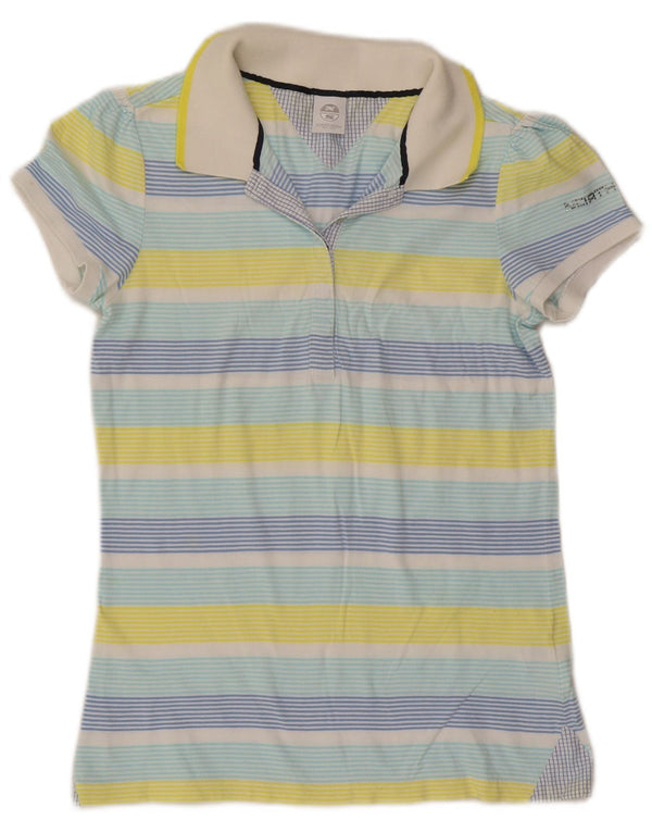 North Sails Womens Polo Shirt UK 12 Medium Multicoloured Striped Cotton