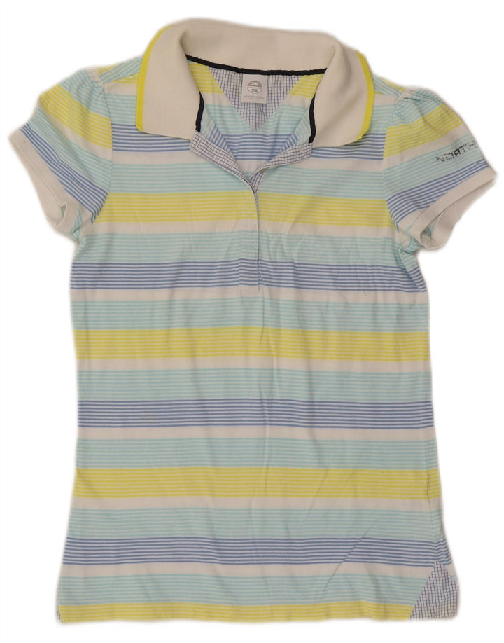North Sails Womens Polo Shirt UK 12 Medium Multicoloured Striped Cotton
