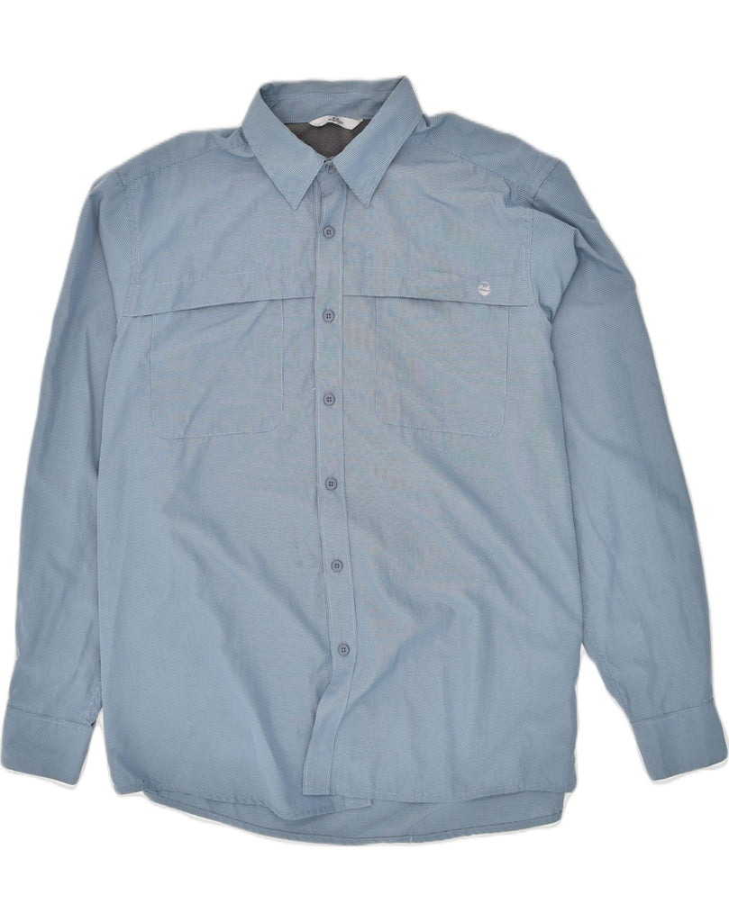 WRANGLER Mens Shirt Large Blue Polyester | Vintage Wrangler | Thrift | Second-Hand Wrangler | Used Clothing | Messina Hembry 