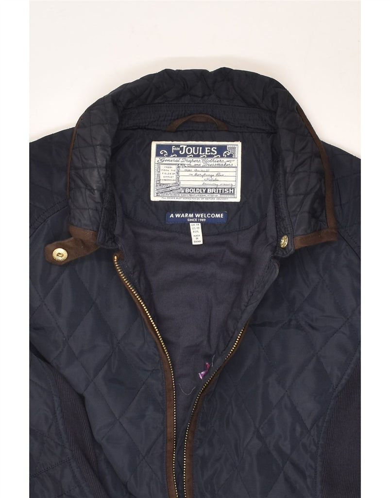 JOULES Womens Quilted Jacket UK 14 Medium Navy Blue Polyester | Vintage Joules | Thrift | Second-Hand Joules | Used Clothing | Messina Hembry 