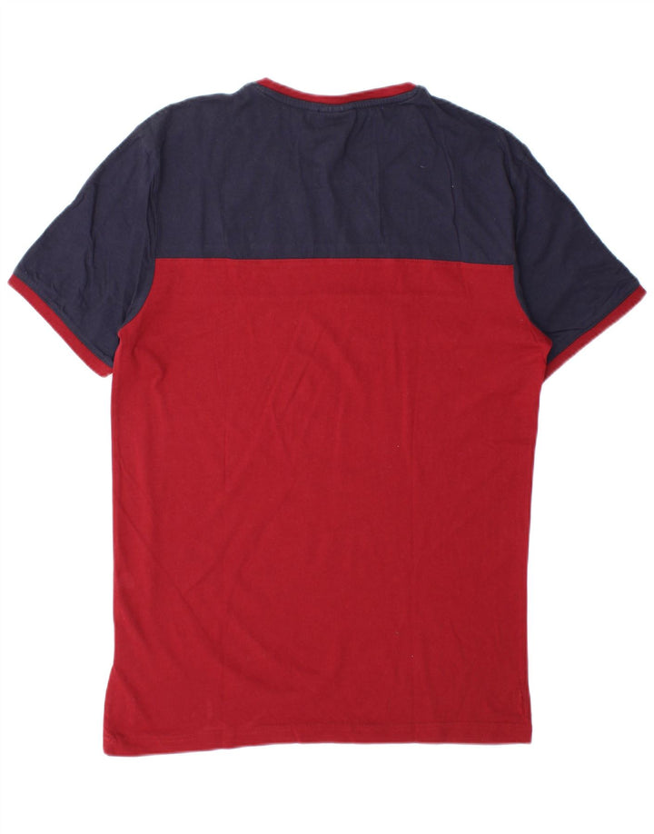 Fila Mens T-Shirt Top Medium Red Colourblock Cotton