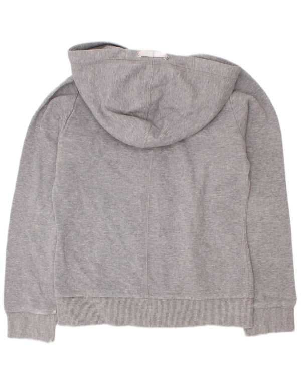 Champion Girls Graphic Zip Hoodie Sweater 7-8 Years Small Grey Flecked
