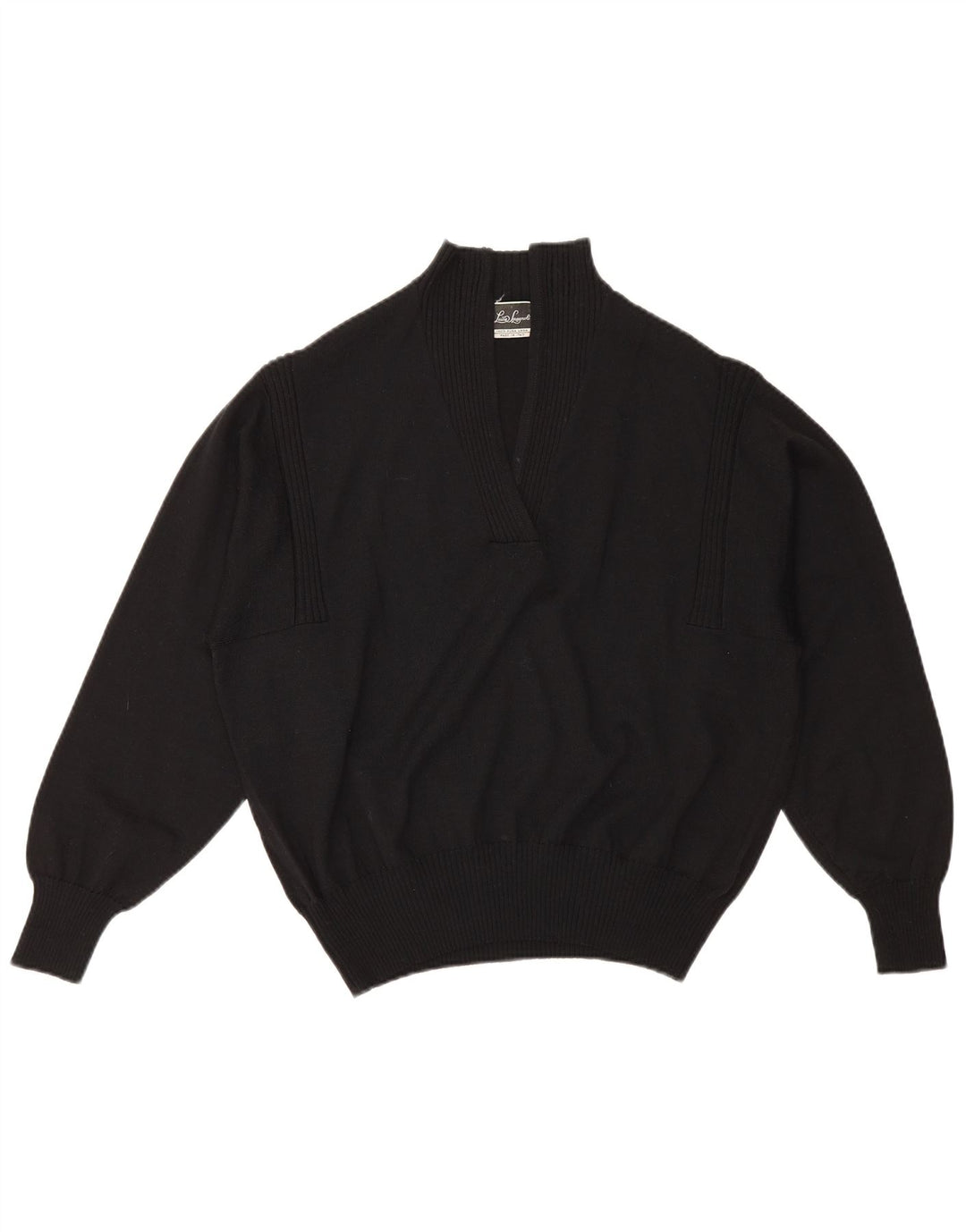 Luisa Spagnoli Womens Turtle Neck Jumper Sweater UK 16 Large Black Wool