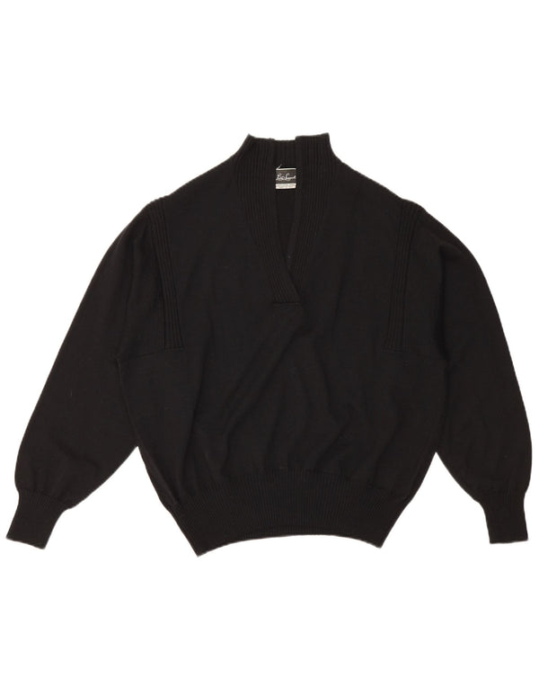 Luisa Spagnoli Womens Turtle Neck Jumper Sweater UK 16 Large Black Wool
