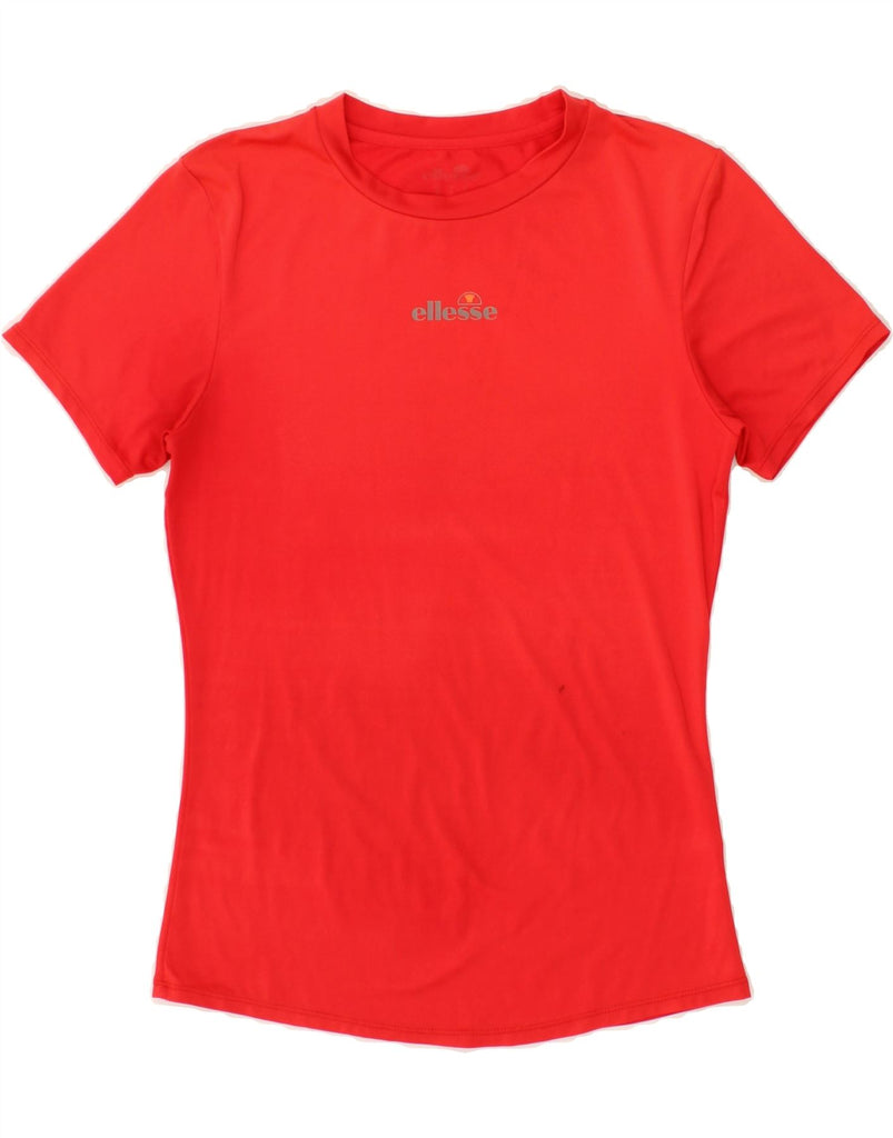 ELLESSE Womens T-Shirt Top UK 12 Medium Red Vintage Ellesse and Second-Hand Ellesse from Messina Hembry 