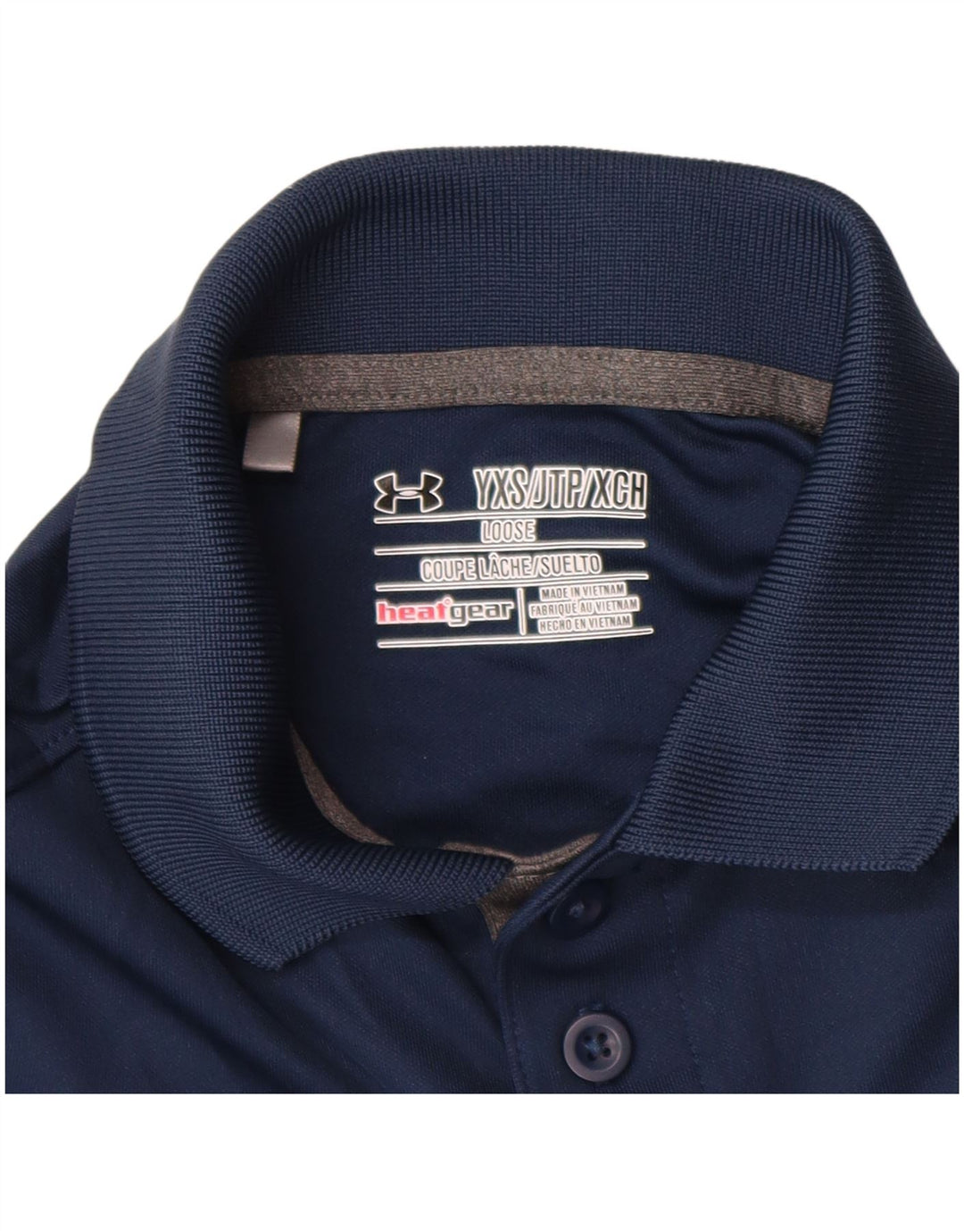 UNDER ARMOUR Boys Heat Gear Polo Shirt 6-7 Years XS Navy Blue