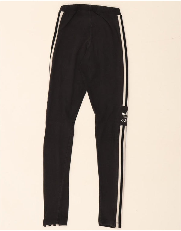 Adidas Womens Graphic Leggings UK 4 XS Black Cotton