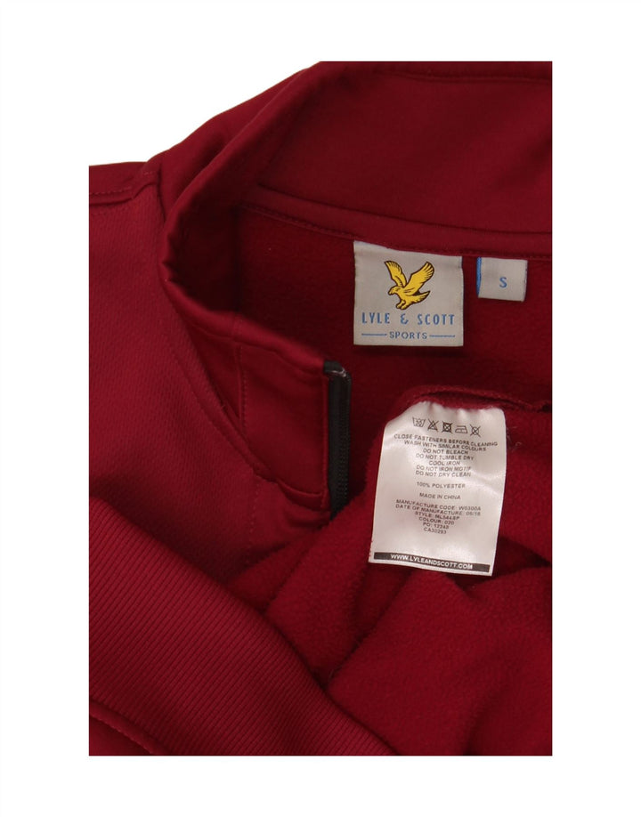 Lyle & Scott Mens Tracksuit Top Jacket Small Maroon Polyester
