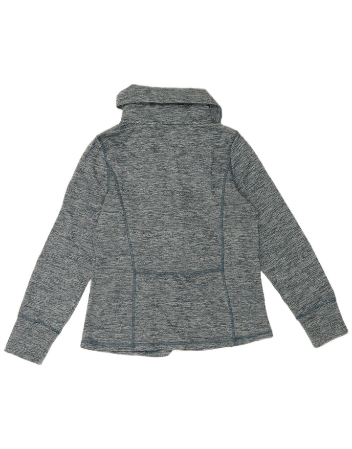 Eddie Bauer Womens Tracksuit Top Jacket UK 16 Large Blue Flecked Polyester