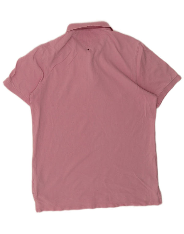 TOMMY HILFIGER Mens Slim Fit Polo Shirt Large Pink Cotton