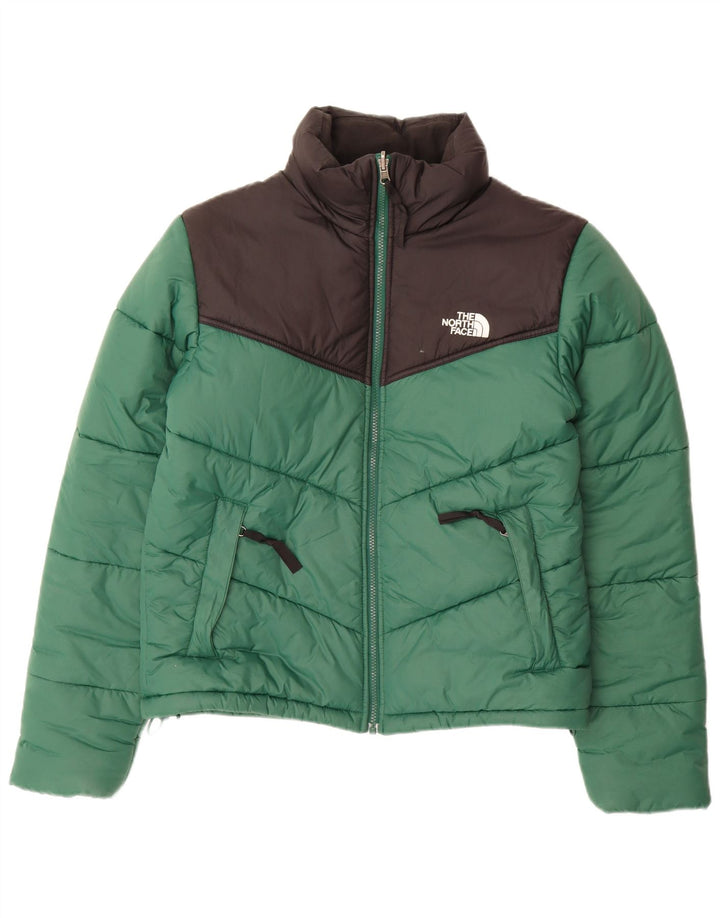 THE NORTH FACE Mens Padded Jacket UK 36 Small Green Colourblock Nylon