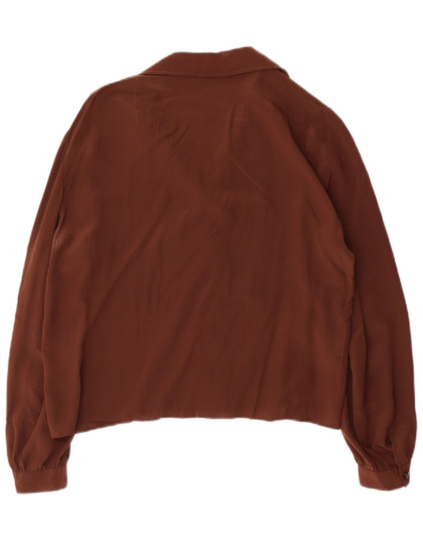 VINTAGE Womens Shirt Blouse UK 16 Large Brown