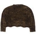 Zara Womens Crop Oversized Crew Neck Jumper Sweater UK 14 Medium Green