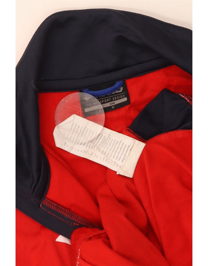 LOTTO Mens Graphic Tracksuit Top Jacket Medium Red Colourblock Polyester
