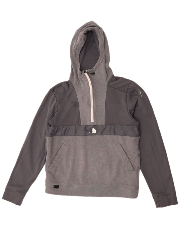 The North Face Mens Zip Neck Hoodie Jumper Medium Grey Polyester
