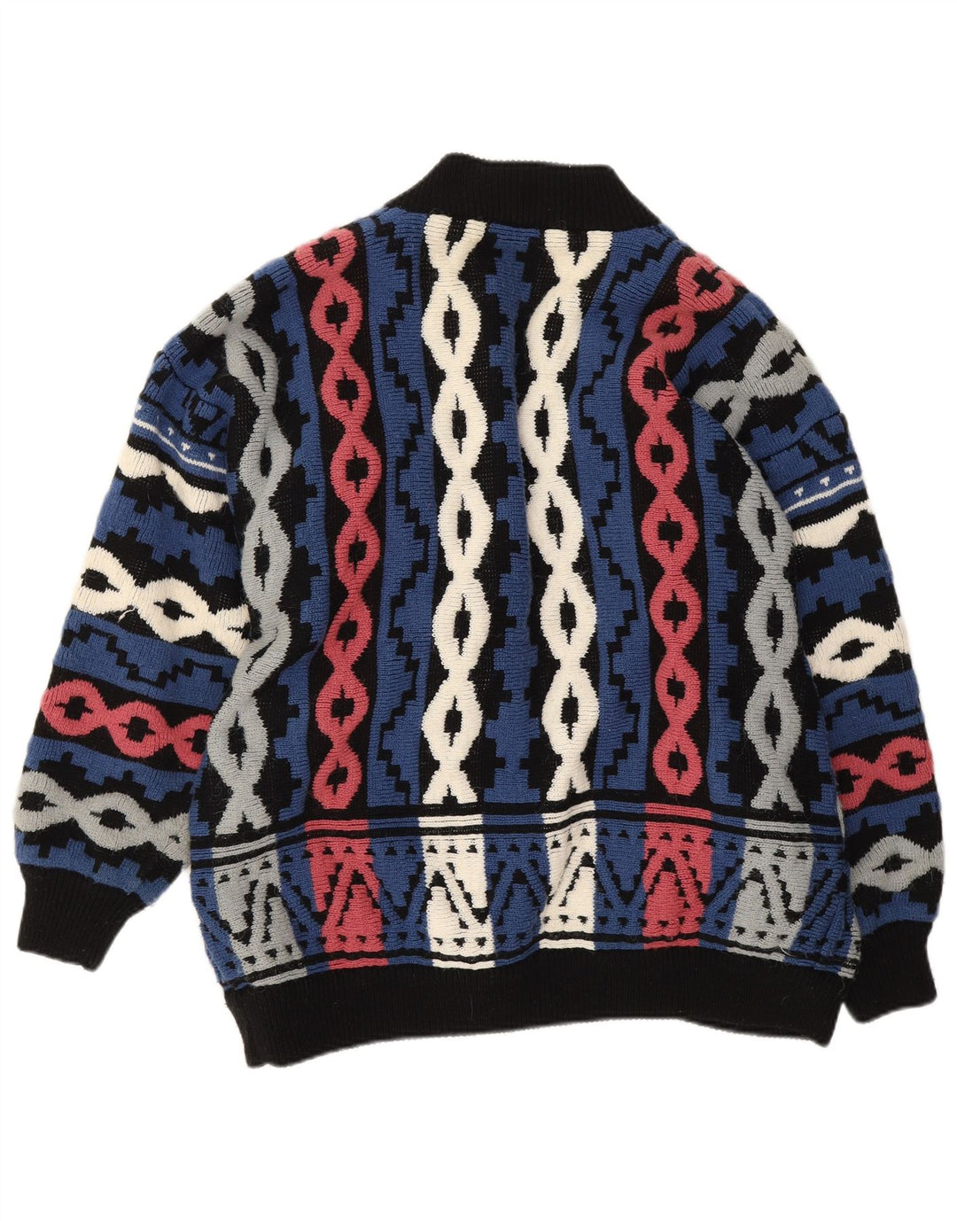 Vintage Womens Open Cardigan Sweater EU 44/46 XL Multicoloured Geometric