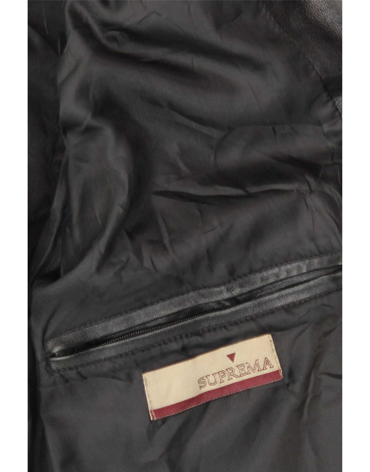 Suprema Mens Leather Jacket UK 38 Medium Black
