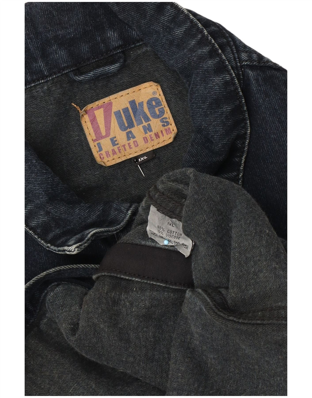 Duke Mens Denim Jacket UK 42 XL Navy Blue Cotton Classic
