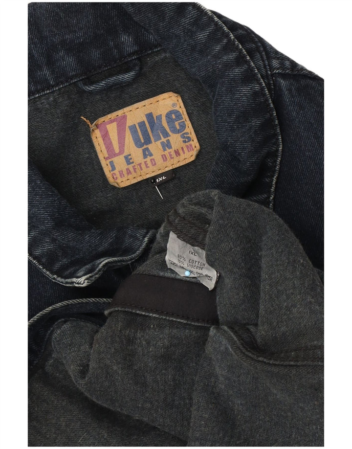 Duke Mens Denim Jacket UK 42 XL Navy Blue Cotton Classic
