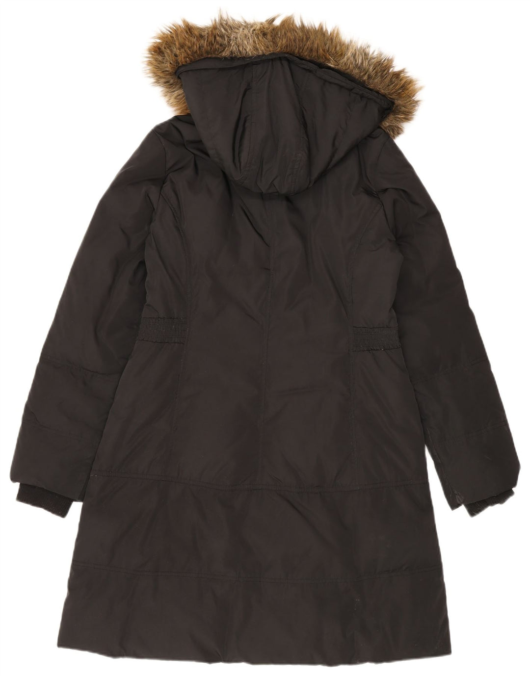 Monsoon Womens Hooded Padded Coat UK 14 Medium Black Polyester