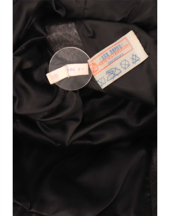 Vintage Womens Leather Jacket UK 10 Small Black