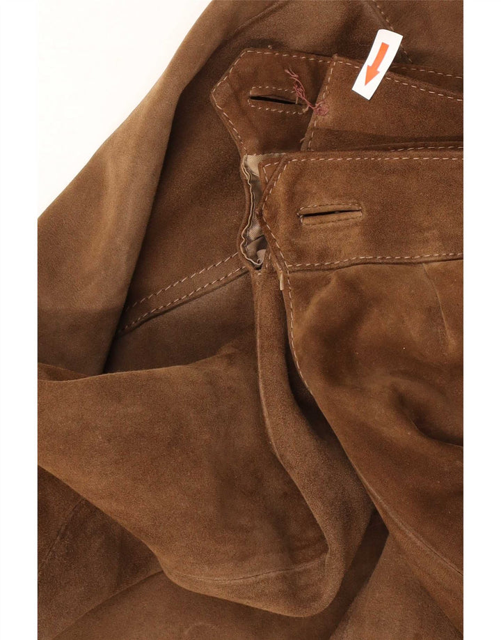 Vintage Mens Suede Jacket IT 46 Small Brown