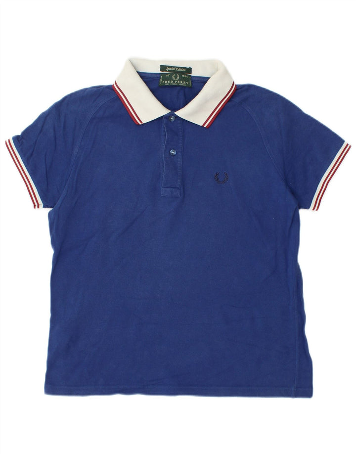 FRED PERRY Mens Polo Shirt Small Blue Cotton