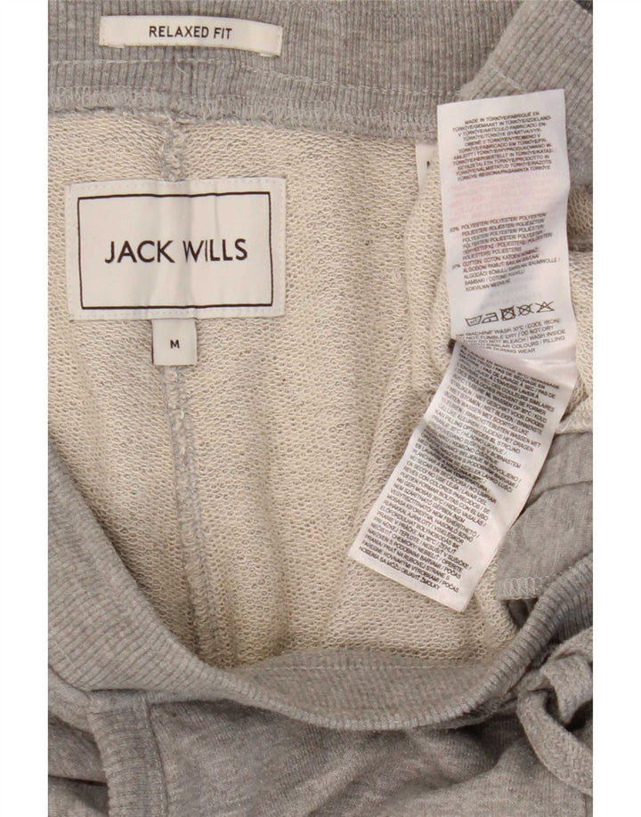 Jack Wills Womens Graphic Tracksuit Trousers UK 14 Medium Grey Flecked