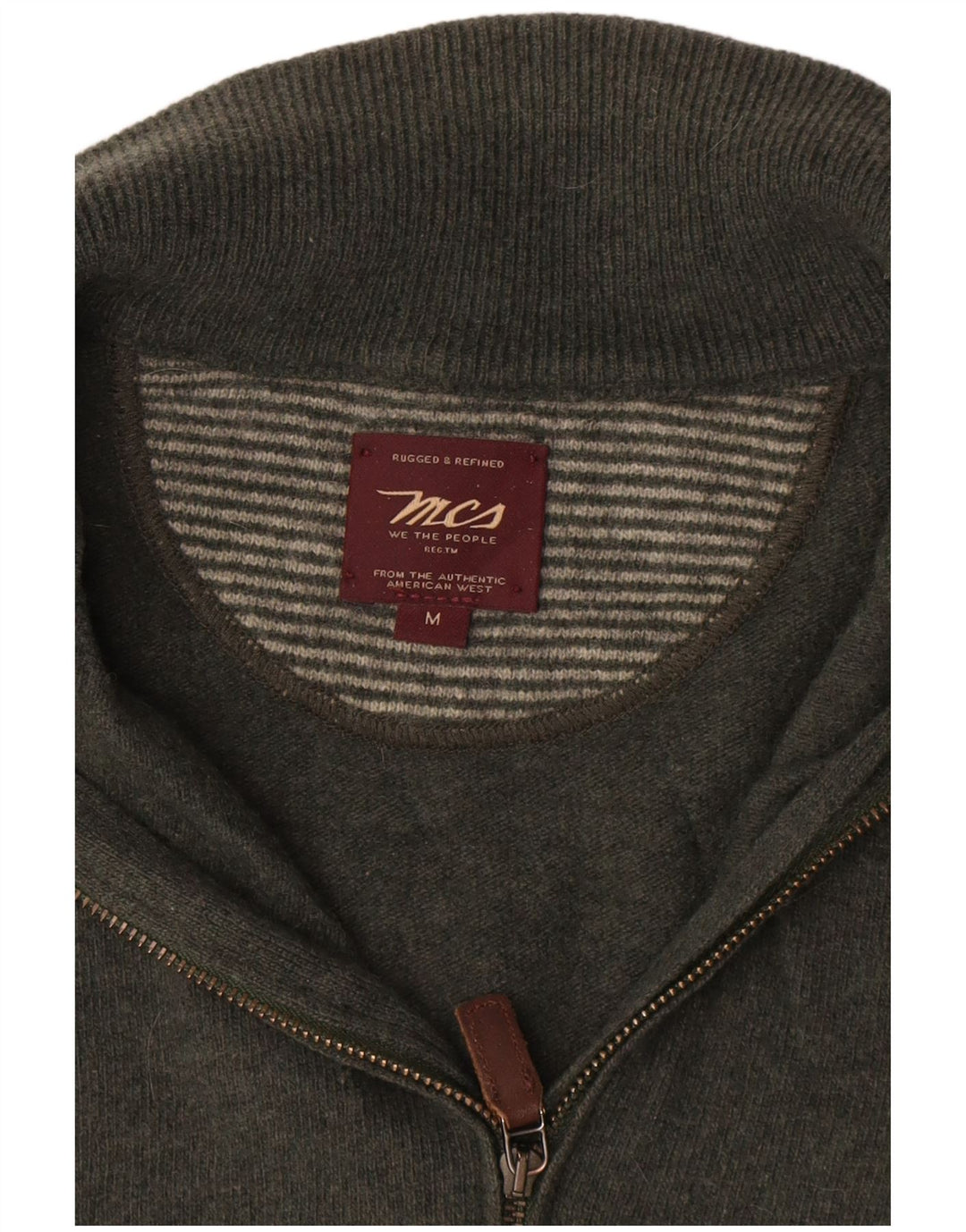 Marlboro Classics Mens Zip Neck Jumper Sweater Medium Green Wool