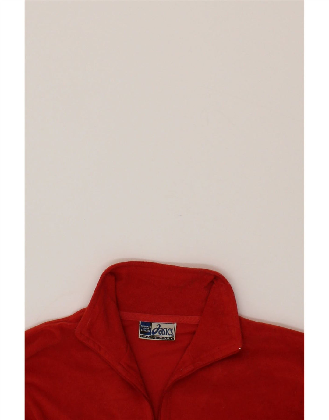 ASICS Boys Zip Neck Fleece Jumper 9-10 Years Red Polyester Vintage Asics and Second-Hand Asics from Messina Hembry 