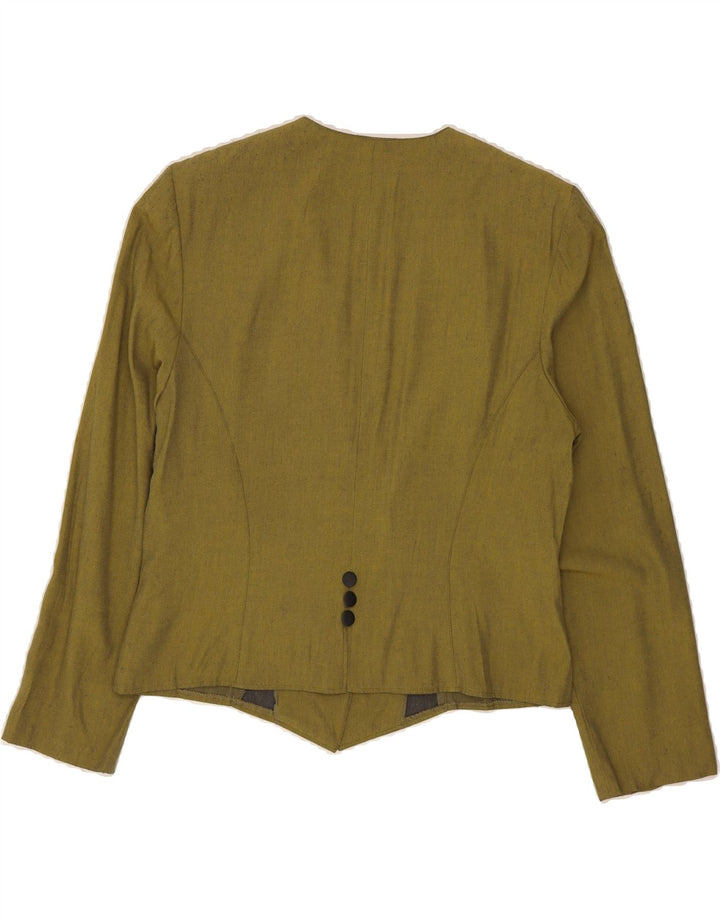 YOUR SIXTH SENSE Womens 5 Button Blazer Jacket IT 40 Small Green Linen Vintage Your Sixth Sense and Second-Hand Your Sixth Sense from Messina Hembry 
