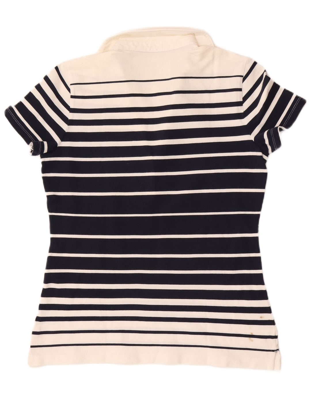 Tommy Hilfiger Womens Polo Shirt UK 14 Medium Navy Blue Striped