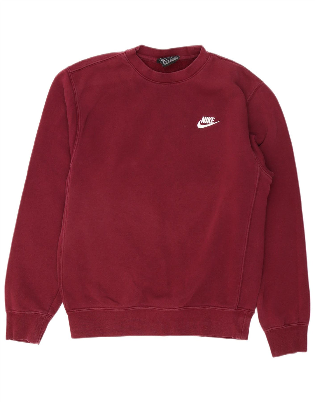 NIKE Mens Sweatshirt Jumper XS Burgundy Cotton
