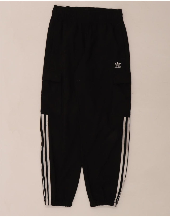 Adidas Boys Cargo Tracksuit Trousers Joggers 11-12 Years  Black Polyester
