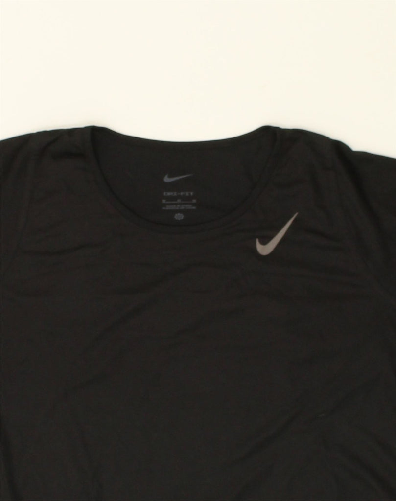 NIKE Womens T-Shirt Top UK 12 Medium Black Polyester | Vintage Nike | Thrift | Second-Hand Nike | Used Clothing | Messina Hembry 