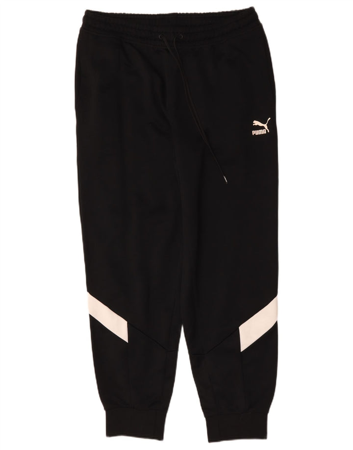 Puma Mens Tracksuit Top Jacket Large Black Colourblock Cotton