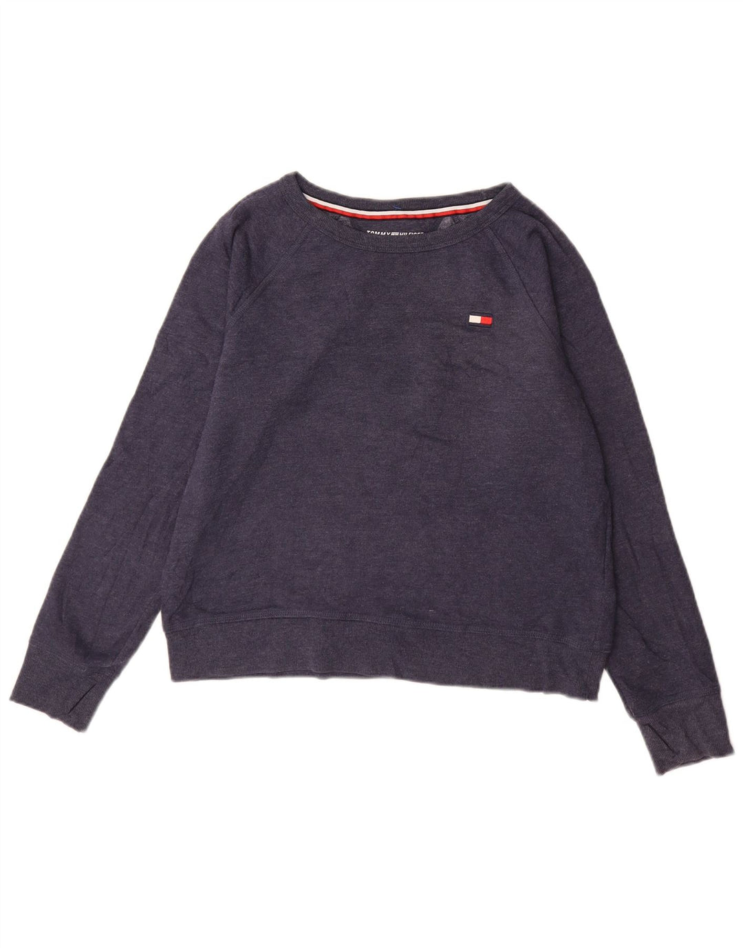 TOMMY HILFIGER Womens Oversized Sweatshirt Jumper UK 10 Small Navy Blue