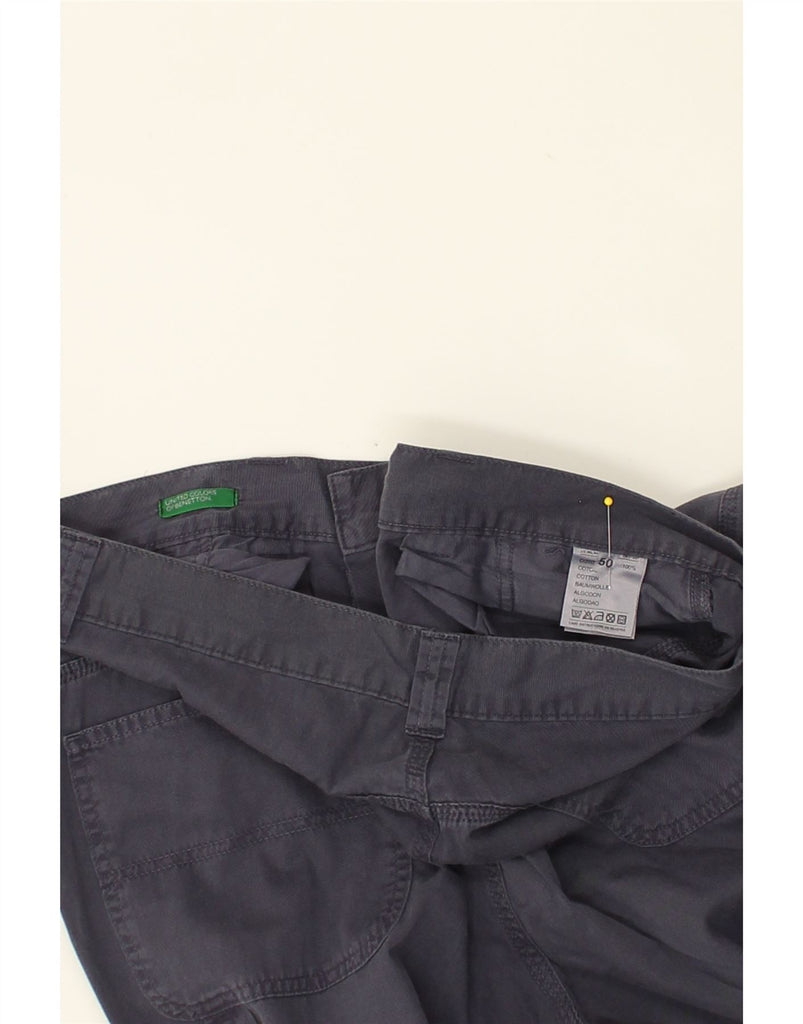 BENETTON Mens Straight Chino Trousers IT 50 Large W35 L33  Navy Blue | Vintage Benetton | Thrift | Second-Hand Benetton | Used Clothing | Messina Hembry 