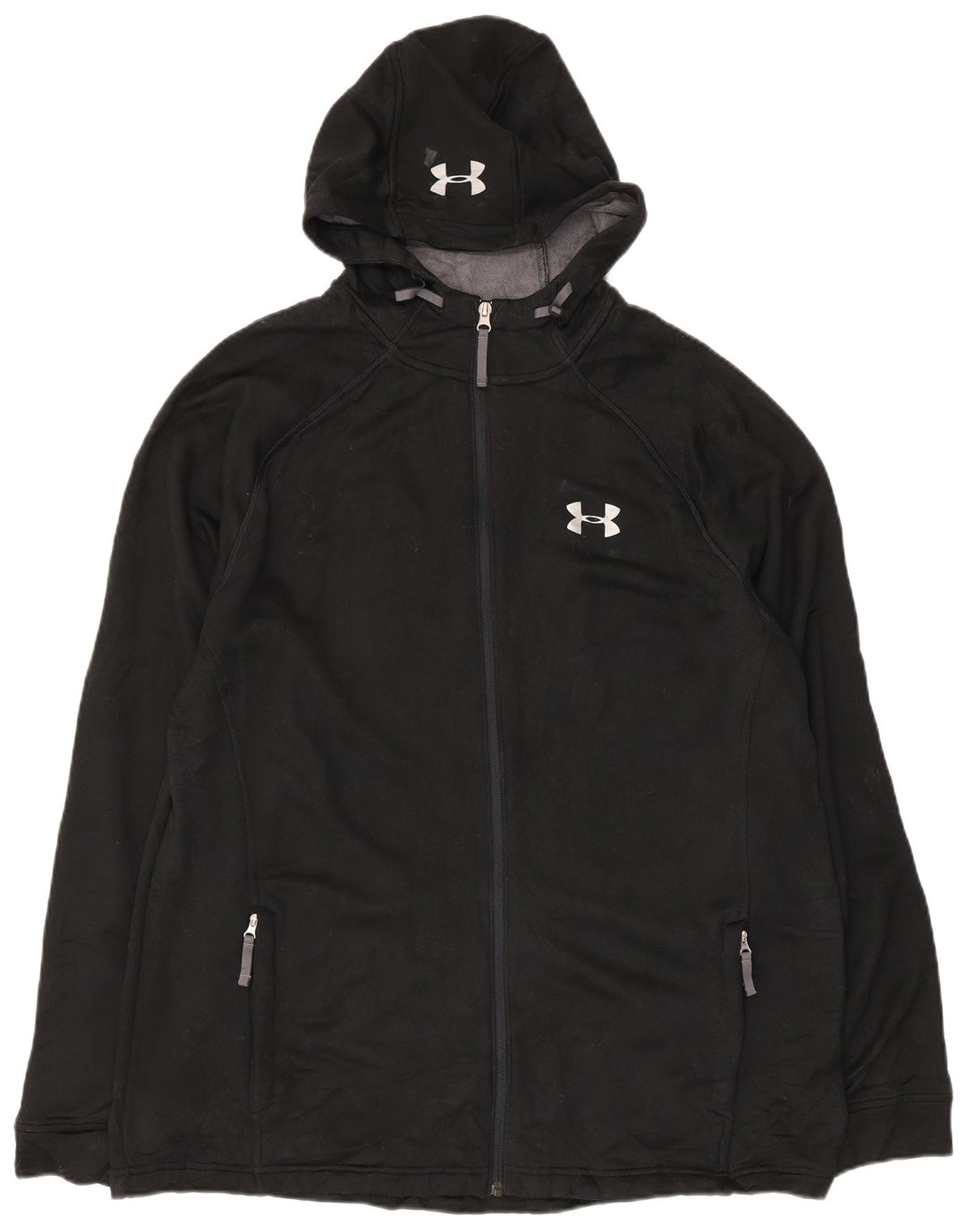 Under Armour Mens Zip Hoodie Sweater XL Black Polyester