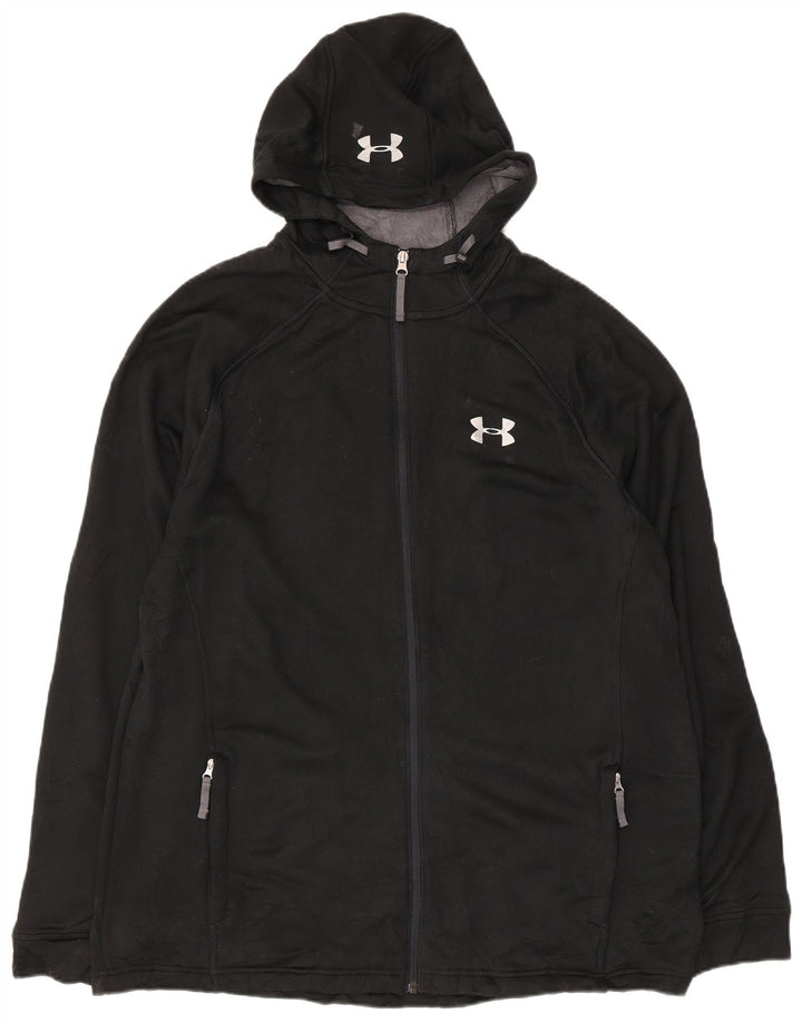 Under Armour Mens Zip Hoodie Sweater XL Black Polyester