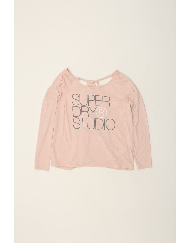 SUPERDRY Womens Graphic Top Long Sleeve UK 16 Large Pink | Vintage Superdry | Thrift | Second-Hand Superdry | Used Clothing | Messina Hembry 