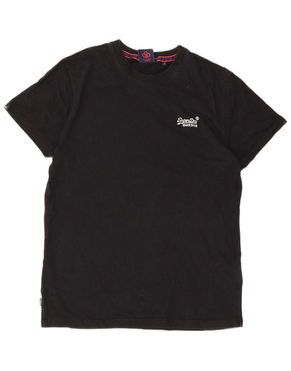Superdry Mens T-Shirt Top Medium Black Cotton