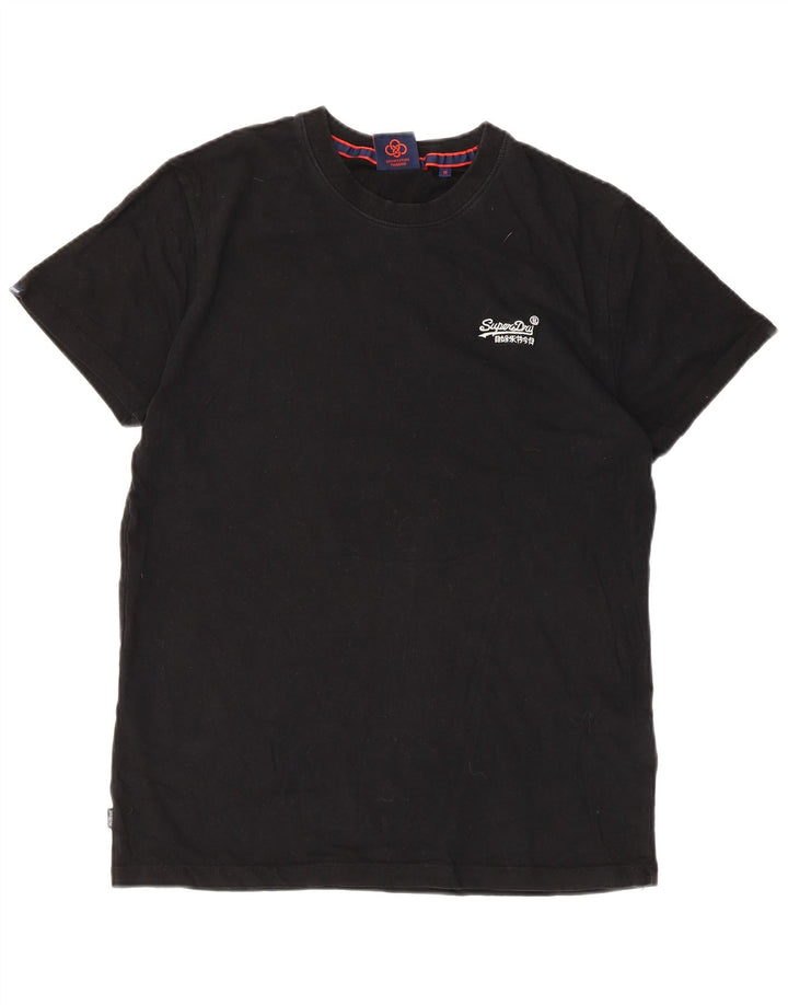 Superdry Mens T-Shirt Top Medium Black Cotton