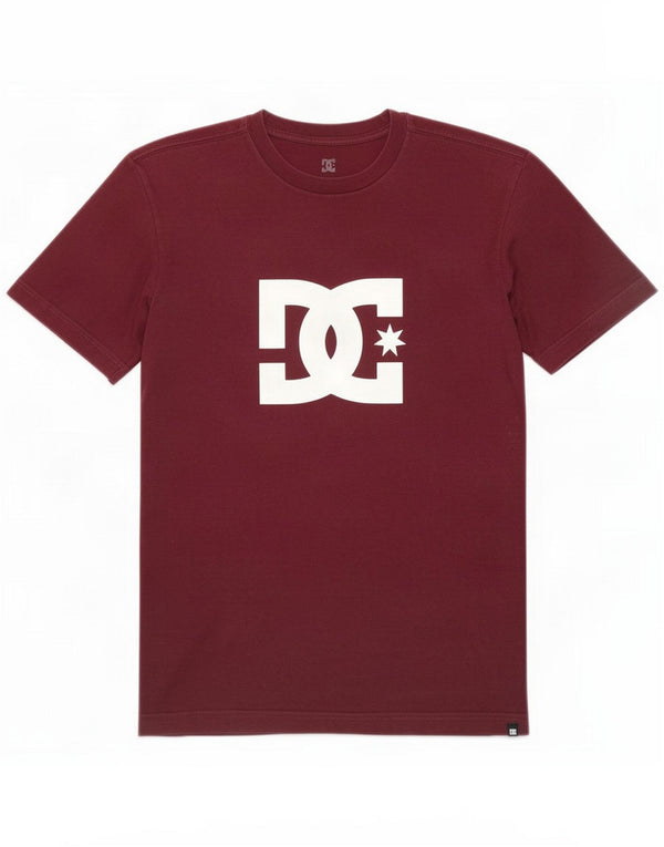 DC Mens Graphic T-Shirt Top Large Maroon Cotton