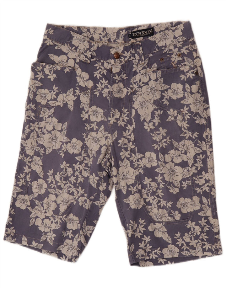 Jeckerson Mens Bermuda Shorts W31 Medium Blue Floral Cotton