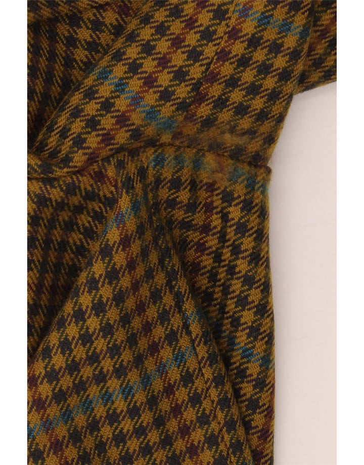 HUGO BOSS Mens 2 Button Blazer Jacket EU 56 3XL Yellow Houndstooth