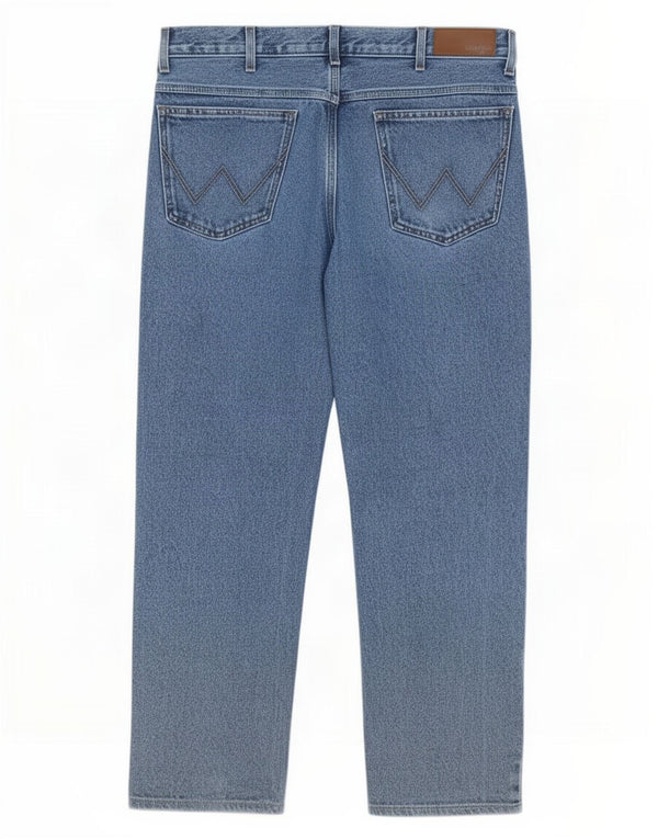 Wrangler Mens Straight Jeans W36 L32 Blue Cotton