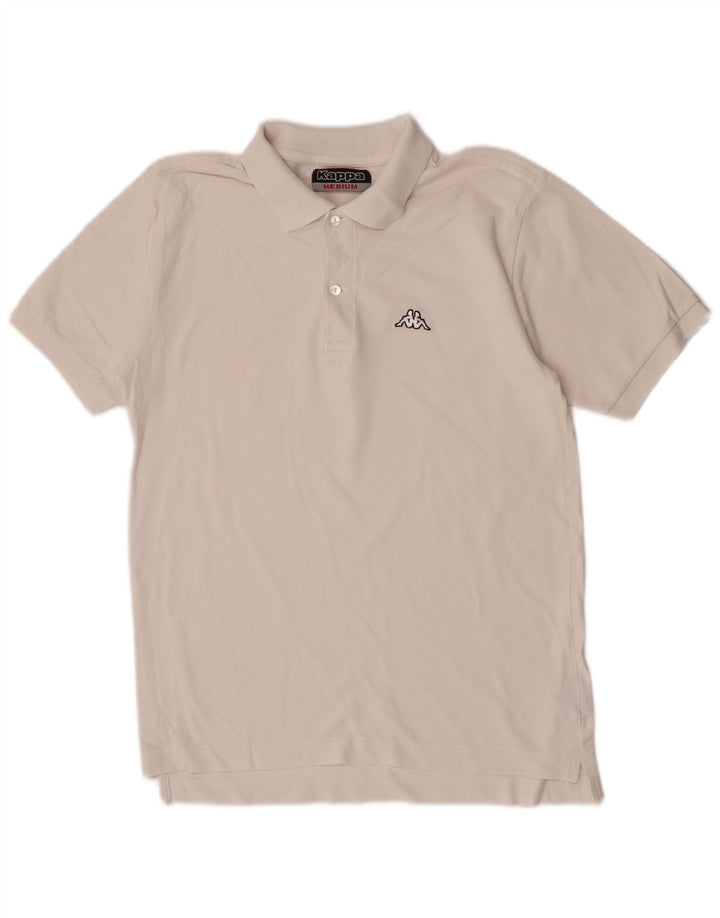 Kappa Mens Polo Shirt Medium White Cotton